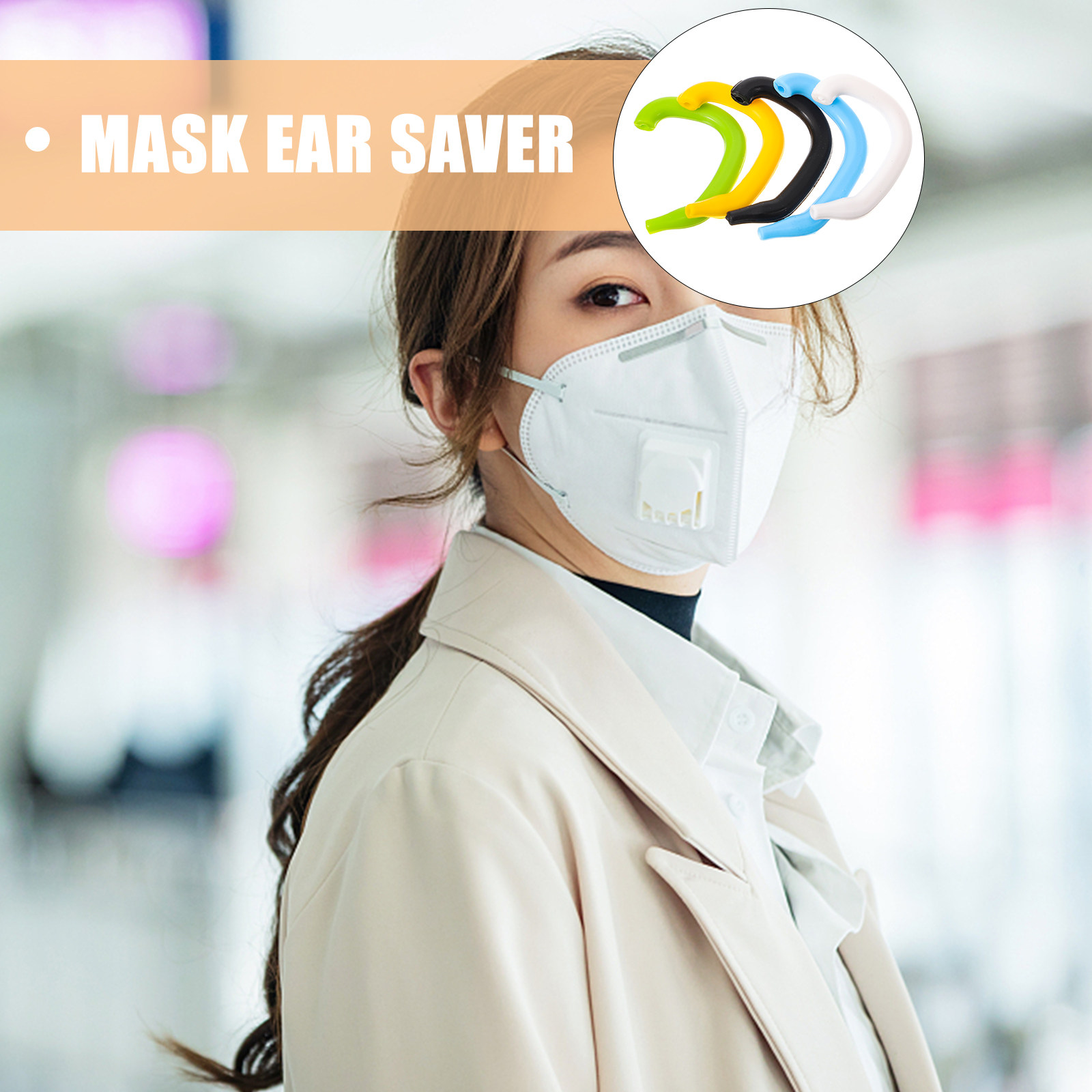 Disposable Surgical Mask - 5Pcs Premium Silicone Ear Saver Mask