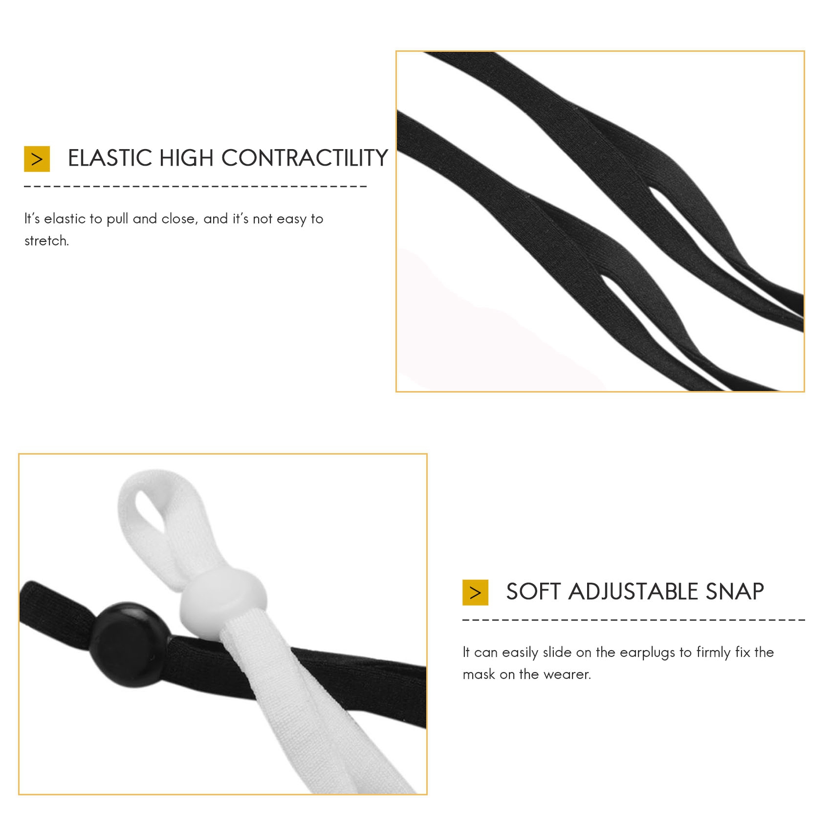 Mask Lanyard Adjustable - A27F-2000 Pcs Sewing Elastic Band Cord