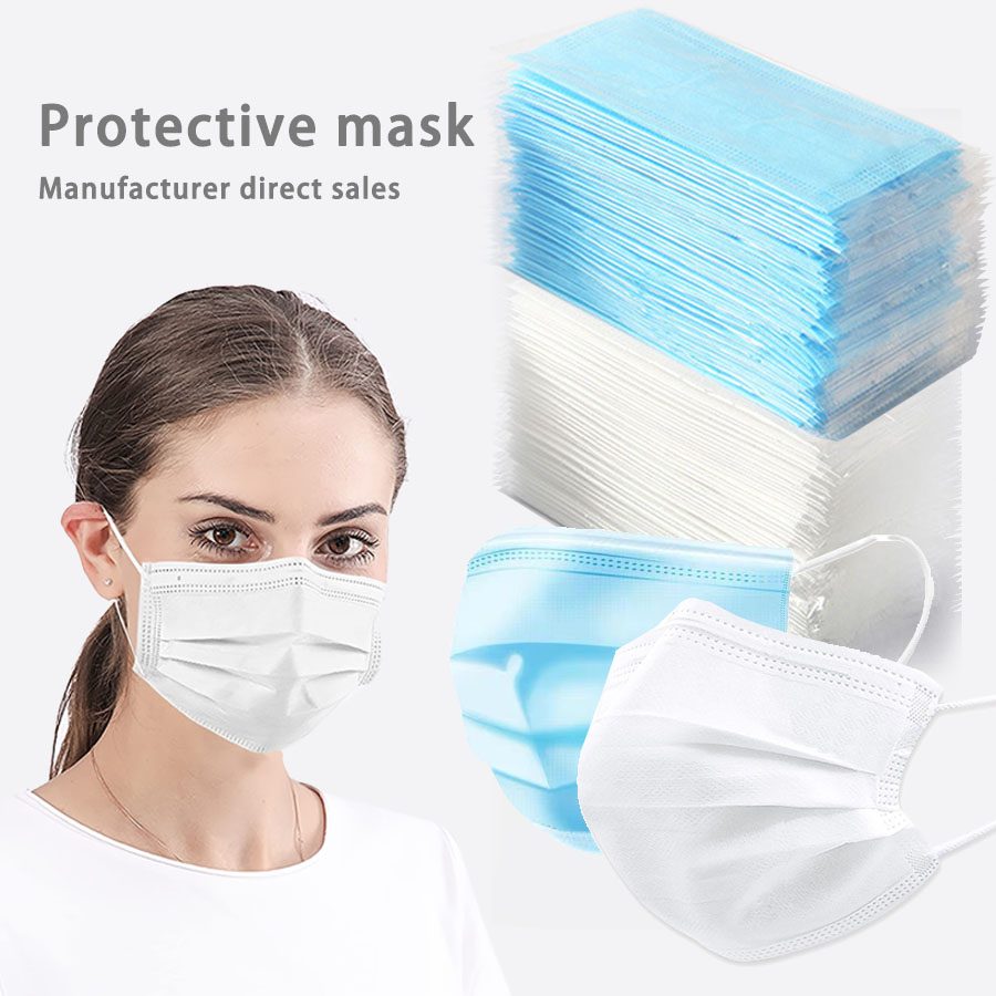 Disposable Mask Blue - 50/100Pcs Disposable Mask for Face Blue
