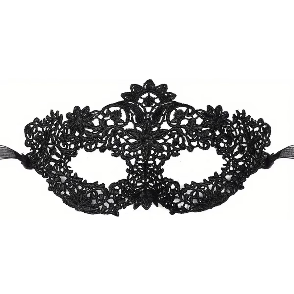 Black Face Mask Pack - 2pcs Elegant Black Lace Masquerade Mask