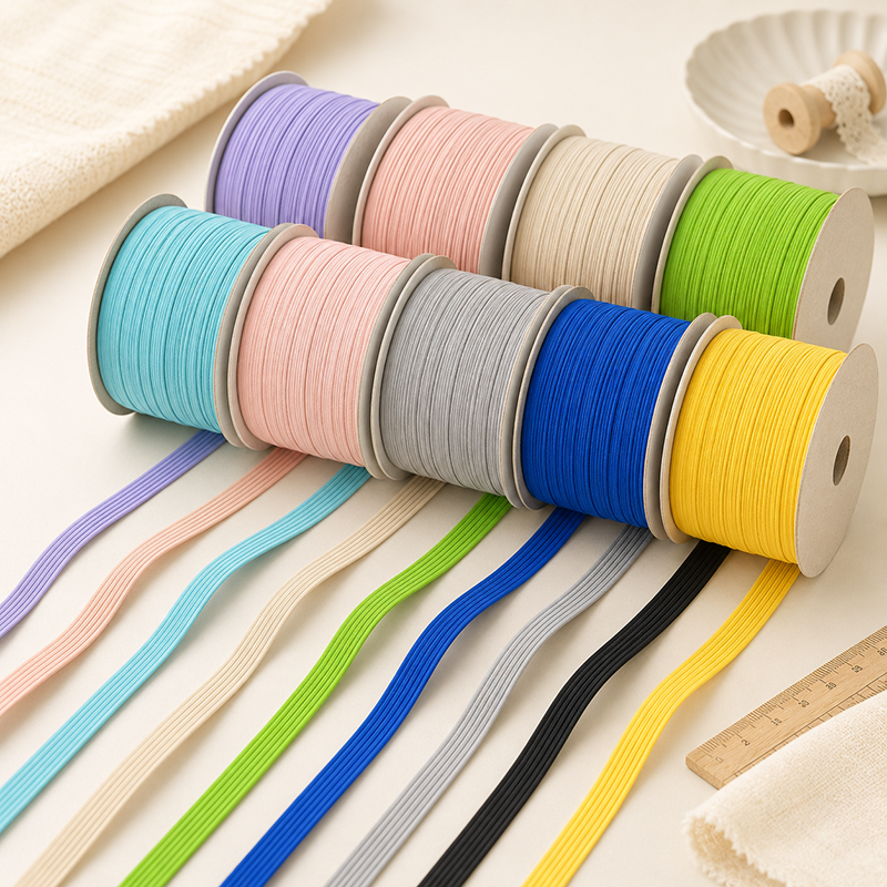 Mask Lanyard Adjustable - 30Meters 6mm Flat Elastic Band Rope