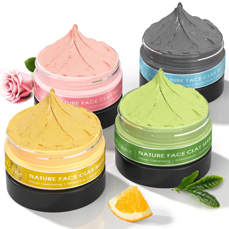 Dust Mask Construction - 4 Pcs Clay Facial Mask Set