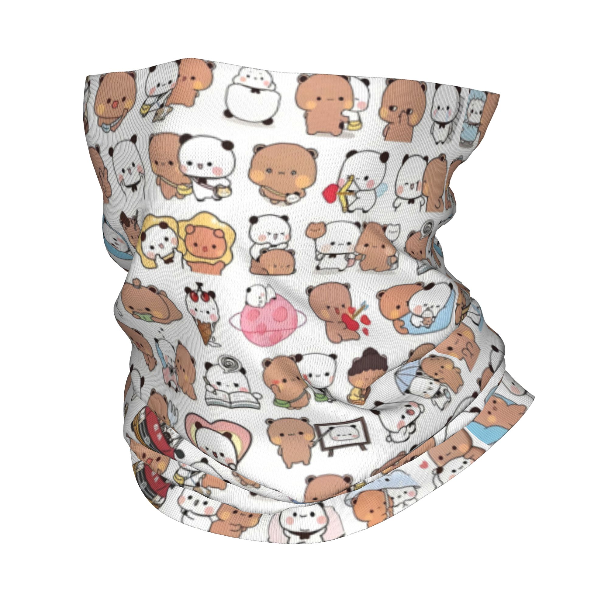 Neck Gaiter Face Cover - Custom Bear Cartoon Peach And Goma