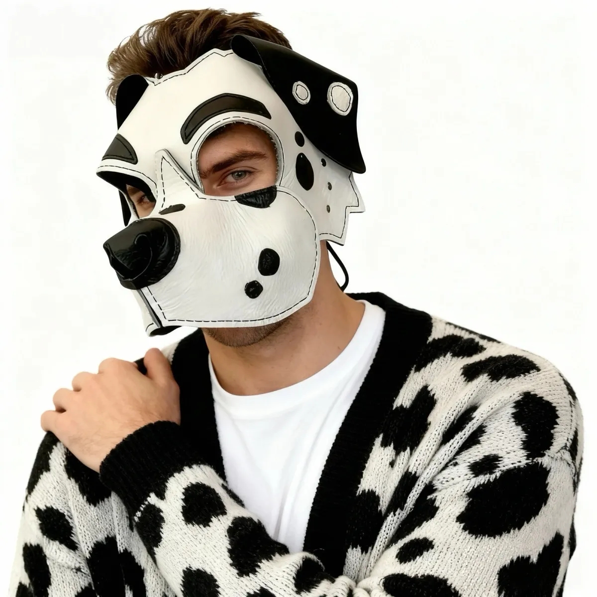 Respirator Half Face - Leather Dalmatian Dog Half Face Mask