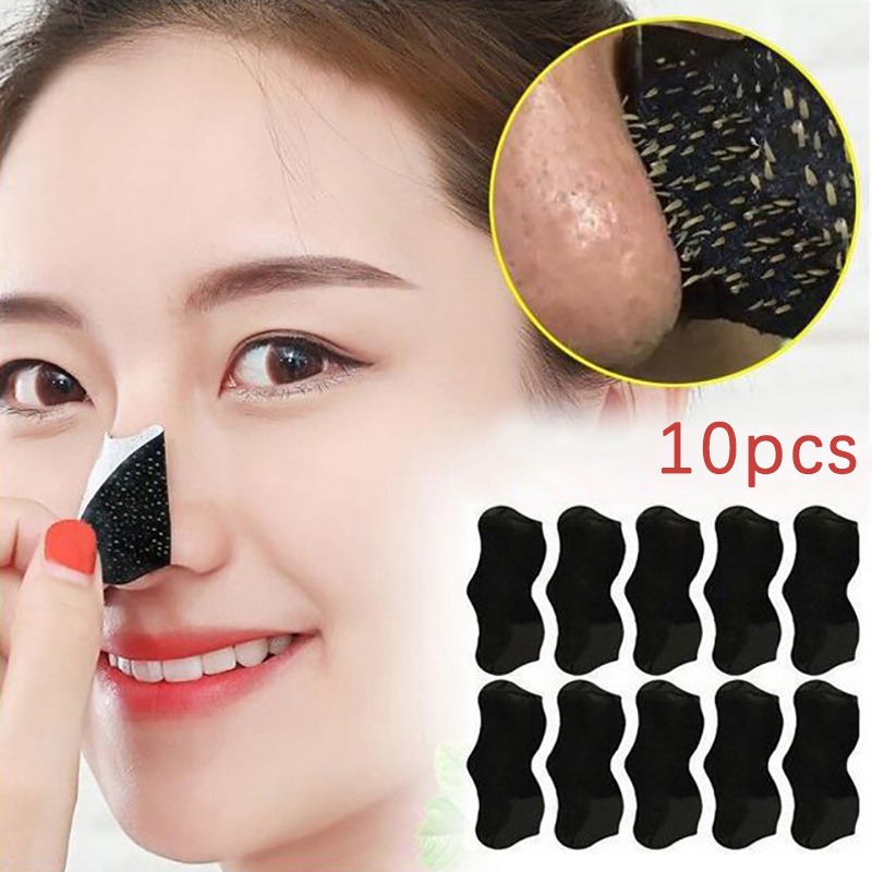 Black Face Mask Pack - 10Pcs Unisex Blackhead Remove Mask Peel