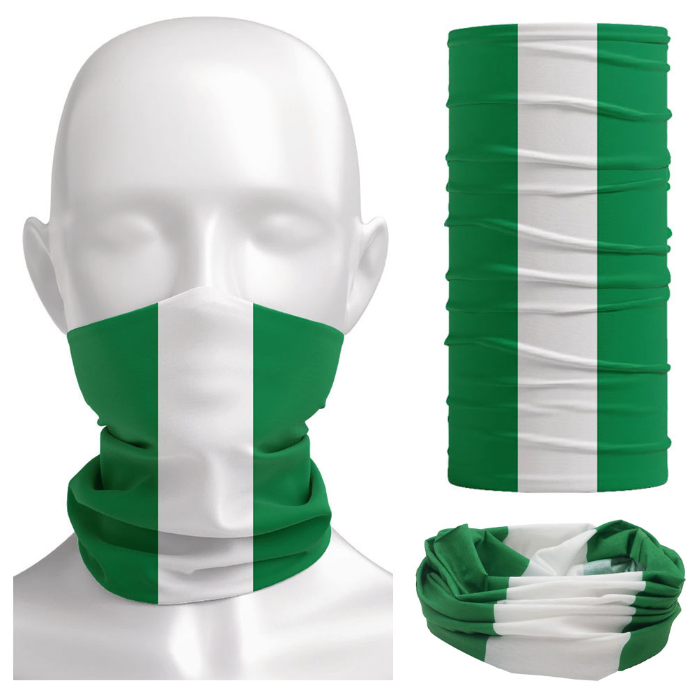 Neck Gaiter Face Cover - Nigeria Flag Bandanna Women Neck Gaiter