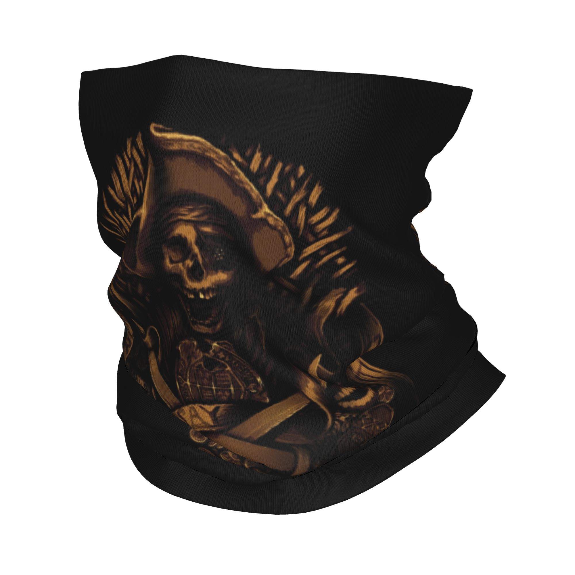 Neck Gaiter Face Cover - Custom Never Say Die Pirate Skull