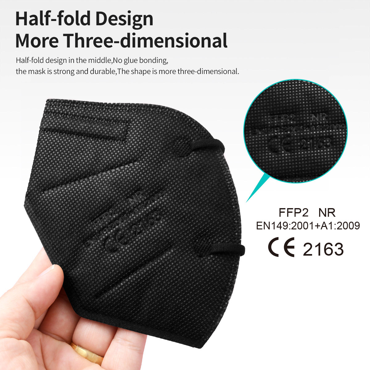 5Layer FFP2 Masks CE Approve K - đánh giá và giá Black Face Mask Pack