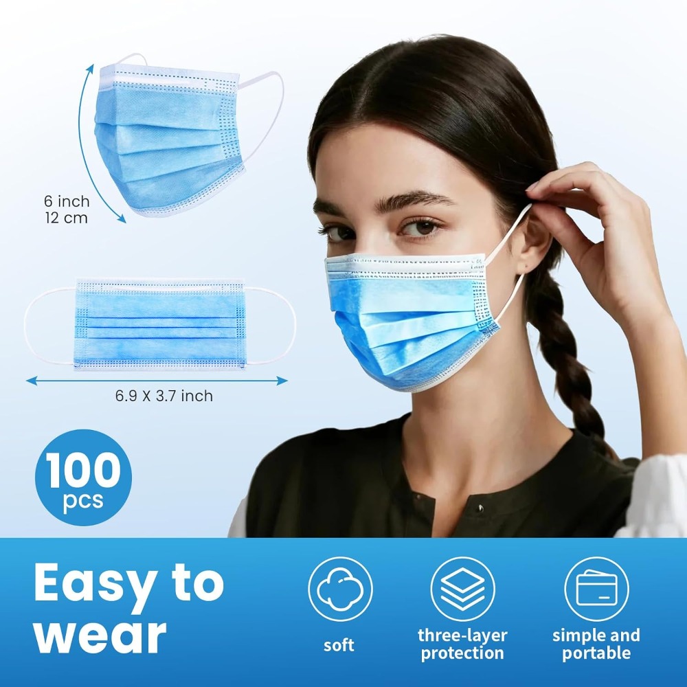 Blue Disposable Face Mask 100  - đánh giá và giá Disposable Mask Blue