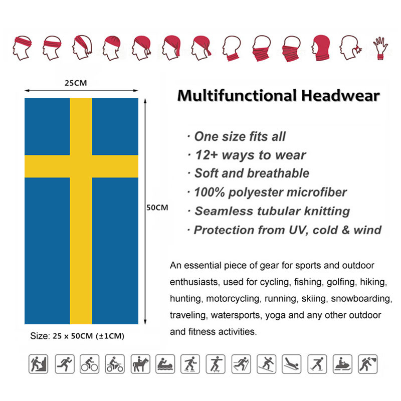 Sweden Flag Printed Bandana He - đánh giá và giá Neck Gaiter Face Cover