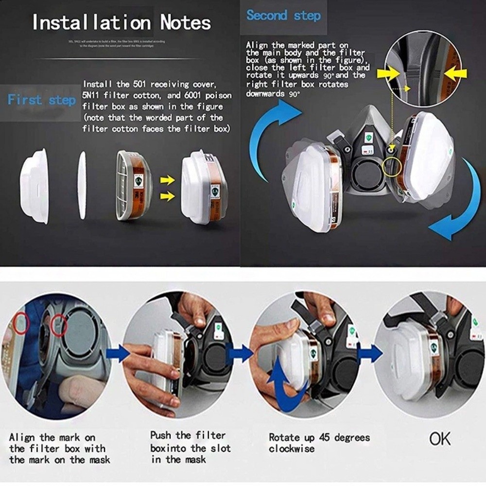 Reusable ‌Half-face Profession - đánh giá và giá Respirator Half Face