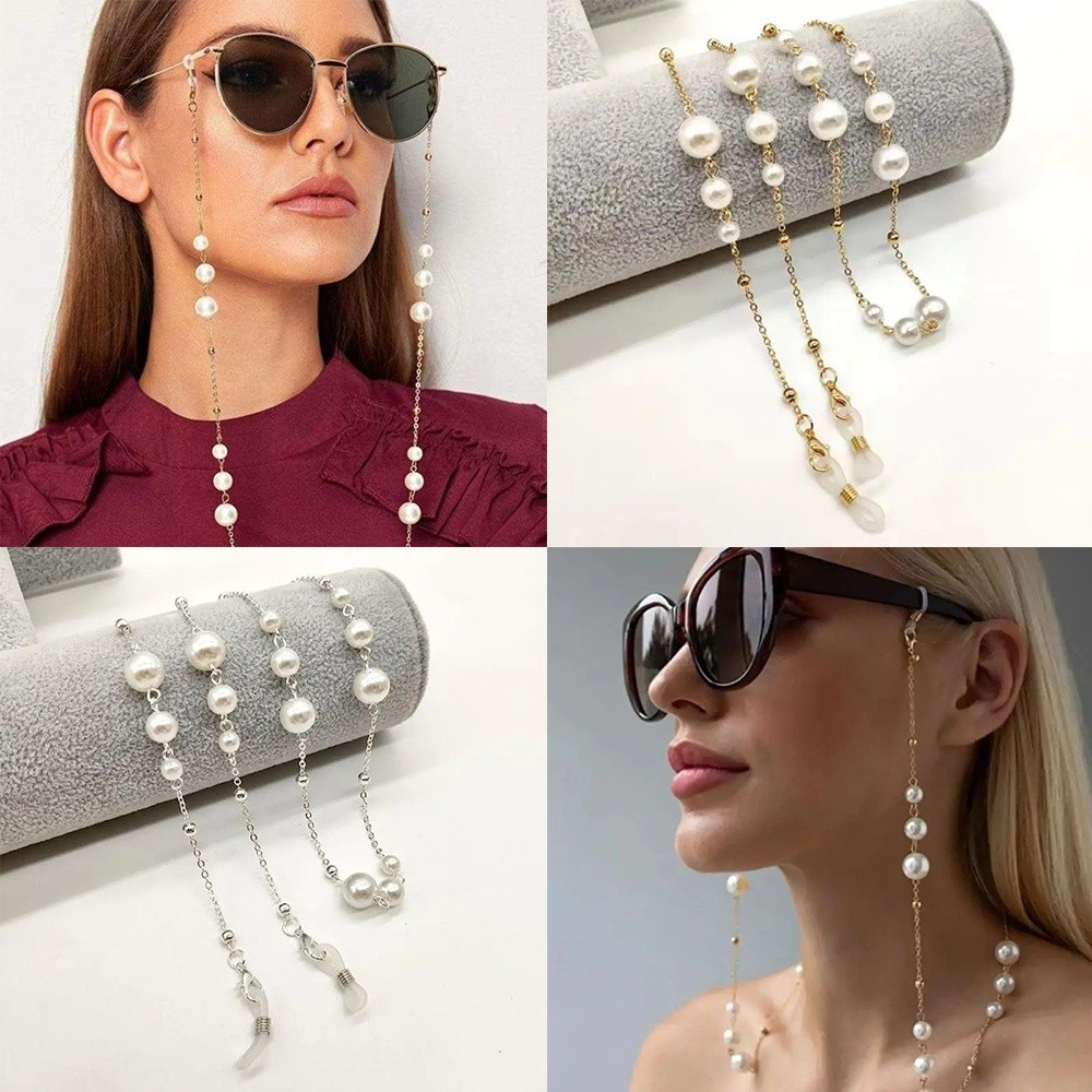 Trendy Pearl Beaded Sunglass C - đánh giá và giá Mask Lanyard Adjustable
