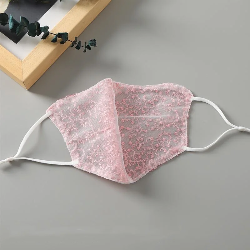 1/2pc Black White Lace Face Ma - đánh giá và giá Cloth Face Mask Washable