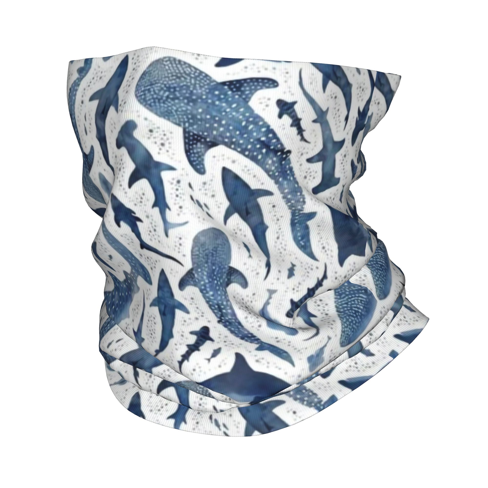 Custom Blue Watercolour Shark  - đánh giá và giá Neck Gaiter Face Cover