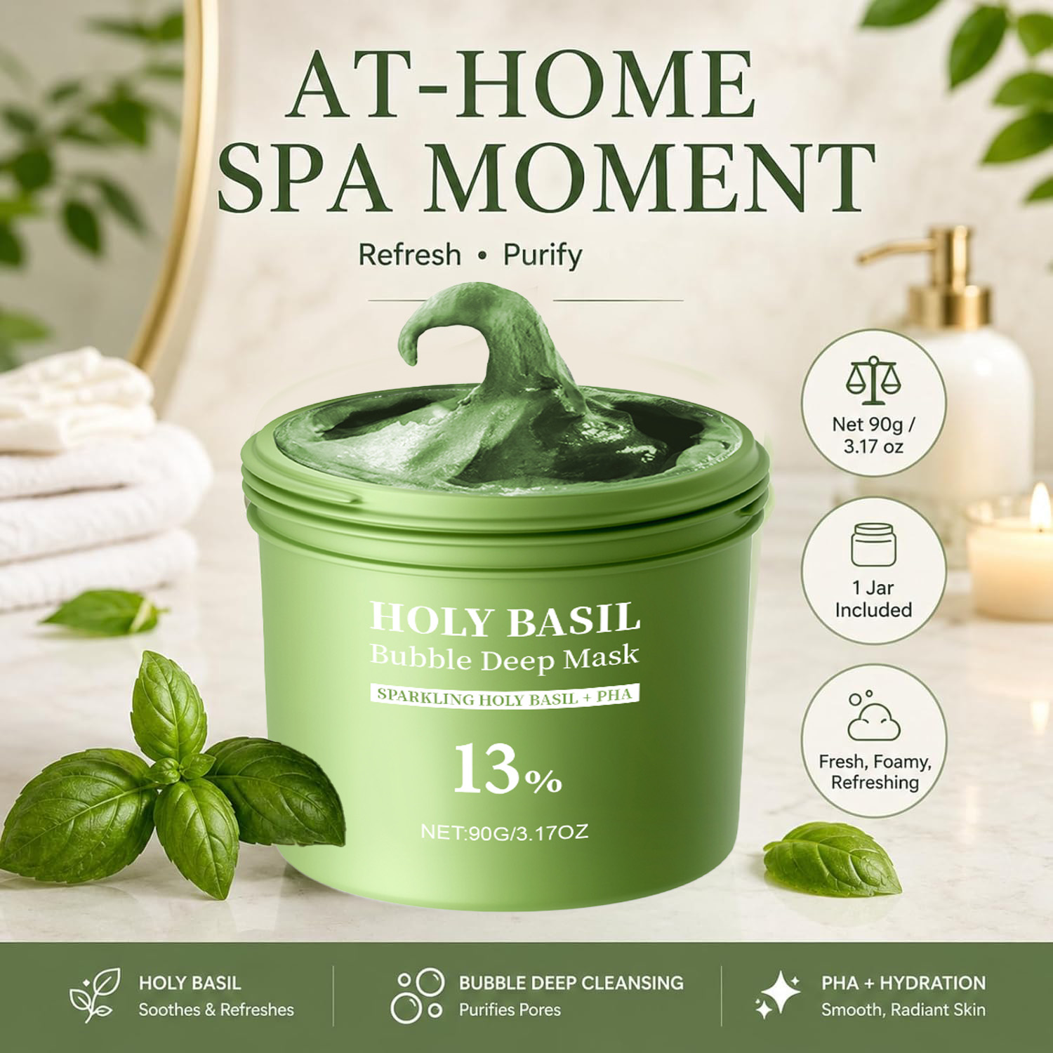 Holy Basil Bubble Deep Mask Cl - đánh giá và giá Dust Mask Construction