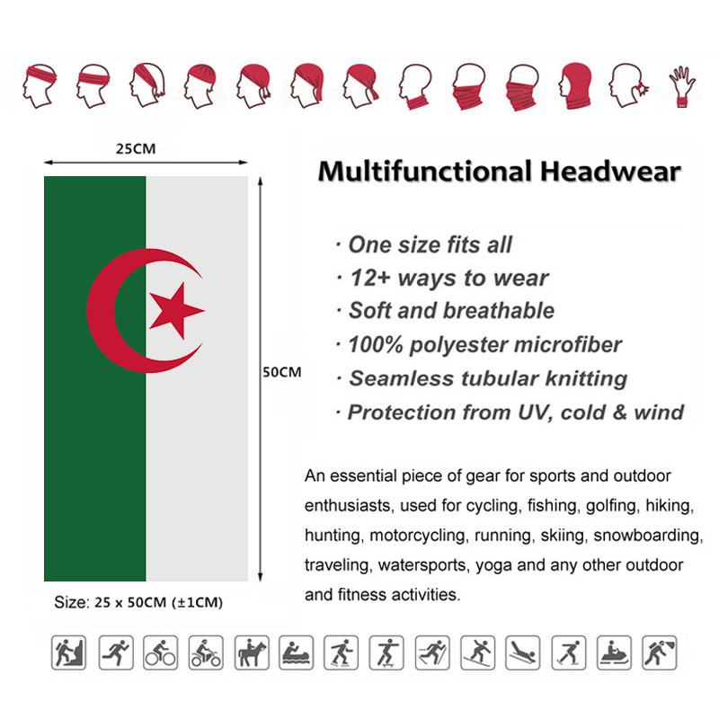 Algeria Flag Printed Bandana H - đánh giá và giá Neck Gaiter Face Cover