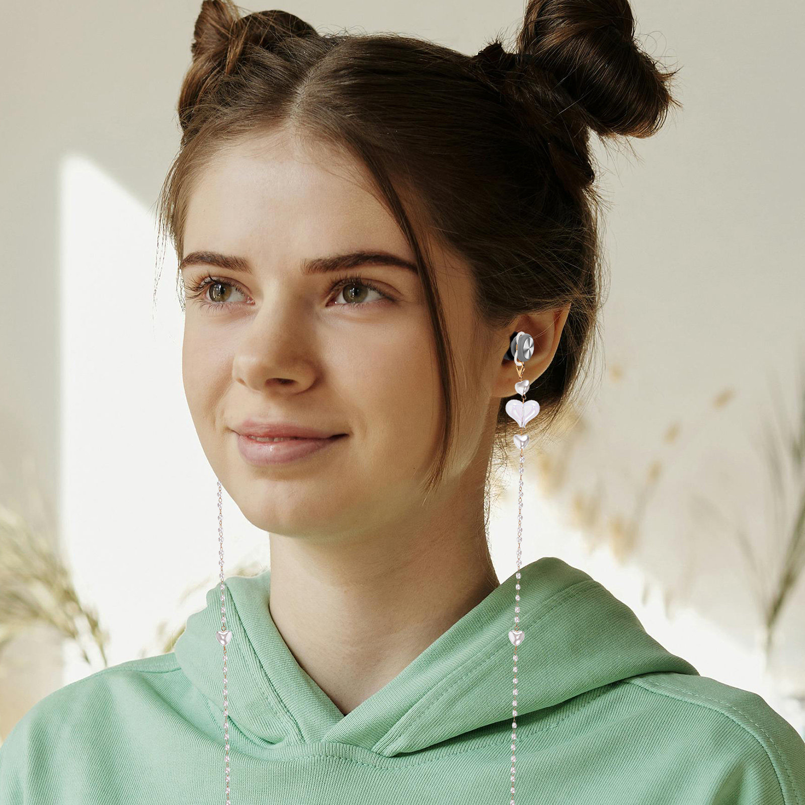 Trendy Heart-Shaped Mask Chain - đánh giá và giá Mask Lanyard Adjustable