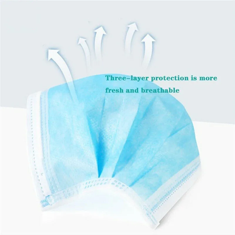 3-Layer Disposable Face Mask-A - đánh giá và giá Disposable Mask Blue