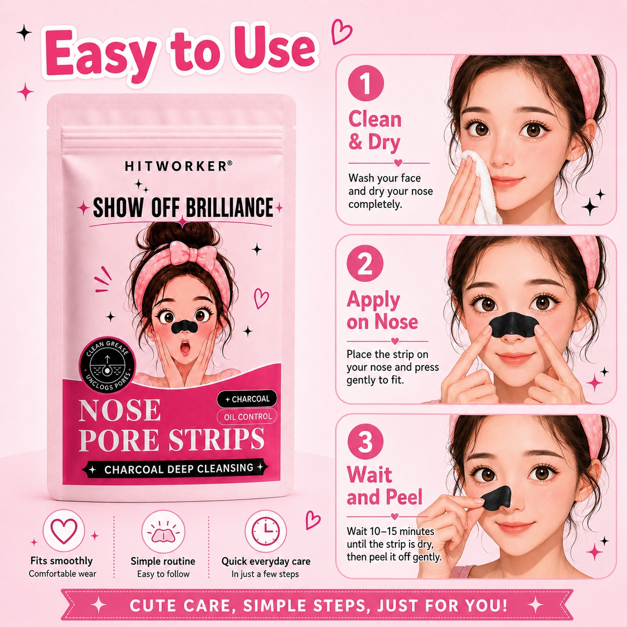 10/20Pcs Black & Pink Blackhea - đánh giá và giá Black Face Mask Pack